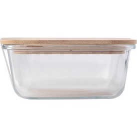 Nicole lunchbox 900ml - glas - bamboe deksel - siliconen band