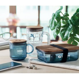 Glazen mok met ribbels 300ml