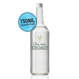 Glazen waterfles met schroefdop 750ml - glas - bronwater
