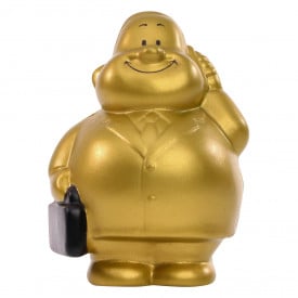 Bert® anti stress figuur - gouden zakenman - 10 cm