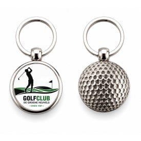 Metalen sleutelhanger golfbal - full colour bedrukt