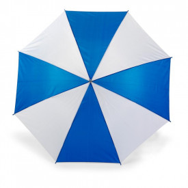 Golfparaplu met 8 panelen en stalen baleinen-Blauw/wit-Zonder opdruk