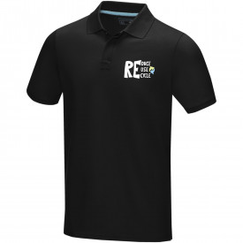 Graphite heren polo met korte mouwen GOTS biologisch textiel-Zwart