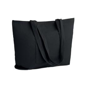 Grote corduroy boodschappentas-Zwart