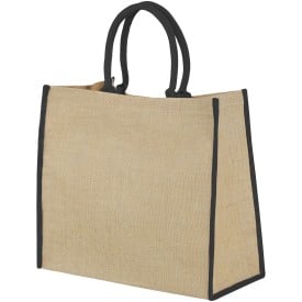 Grote jute tas-Naturel,zwart