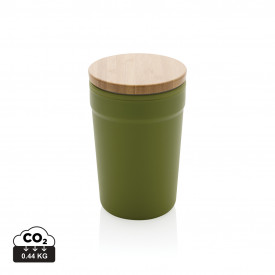 GRS gerecycled PP mok met FSC® bamboe deksel-Groen