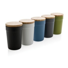 GRS gerecycled PP mok met FSC® bamboe deksel