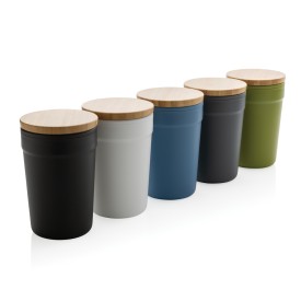 GRS gerecycled PP mok met FSC® bamboe deksel