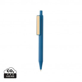 Balpen - rABS - blauwe inkt - bamboe clip