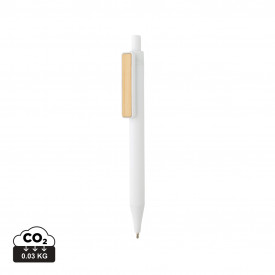 GRS RABS pen met bamboe clip-Wit
