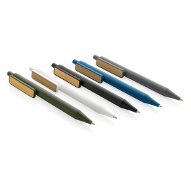 Balpen - rABS - blauwe inkt - bamboe clip