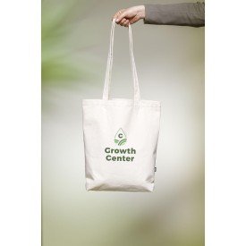 Natural winkeltas - recycled canvas - 260g/m² - 38 x 40 x 10 cm - ecru - lange hengsels