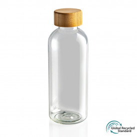 GRS RPET fles met FSC bamboe dop-Transparant