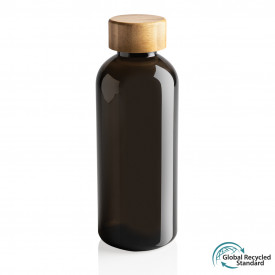 GRS RPET fles met FSC bamboe dop-Zwart