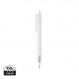 GRS RPET X8 transparante pen-Wit
