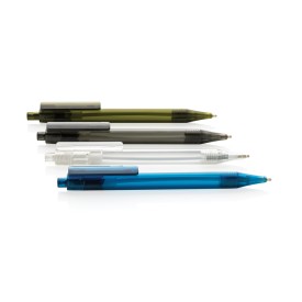 X8 balpen - gerecycled kunststof - blauwe inkt - transparant