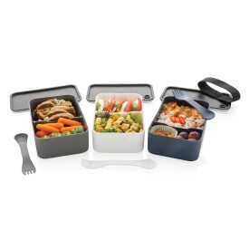 Lunchbox 800ml - gerecycled PP - elastische band - inclusief spork