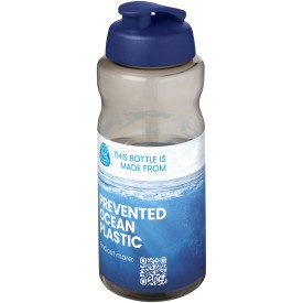 H2O Active® Eco Big Base 1 l drinkfles met klapdeksel-Charcoal, blauw