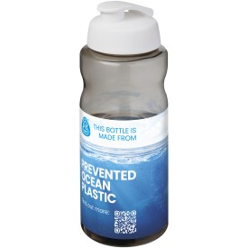 H2O Active® Eco Big Base 1 l drinkfles met klapdeksel-Charcoal, wit