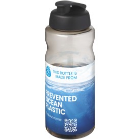 H2O Active® Eco Big Base 1 l drinkfles met klapdeksel-Charcoal, zwart