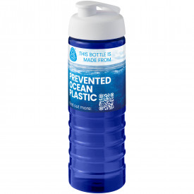 H2O Active® Eco Treble 750 ml drinkfles met klapdeksel-Blauw, wit