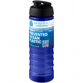 H2O Active® Eco Treble 750 ml drinkfles met klapdeksel-Blauw, zwart