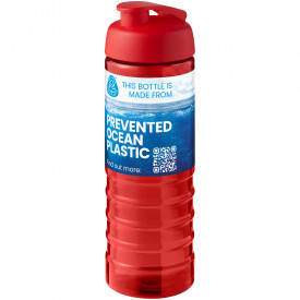 H2O Active® Eco Treble 750 ml drinkfles met klapdeksel-Rood, rood