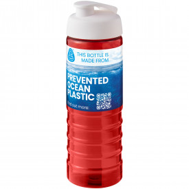 H2O Active® Eco Treble 750 ml drinkfles met klapdeksel-Rood, wit