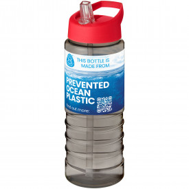 H2O Active® Eco Treble 750 ml drinkfles met tuitdeksel -Charcoal, rood