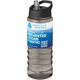 H2O Active® Eco Treble 750 ml drinkfles met tuitdeksel -Charcoal, zwart