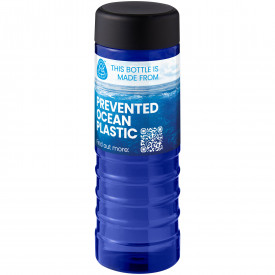 H2O Active® Eco Treble 750 ml waterfles met schroefdop-Blauw, zwart