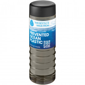 H2O Active® Eco Treble 750 ml waterfles met schroefdop-Charcoal, zwart