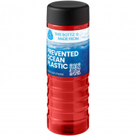 H2O Active® Eco Treble 750 ml waterfles met schroefdop-Rood, zwart