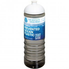 H2O Active® Eco Treble drinkfles met koepeldeksel van 750 ml -Charcoal, wit