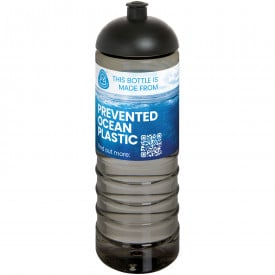 H2O Active® Eco Treble drinkfles met koepeldeksel van 750 ml -Charcoal, zwart