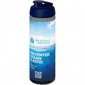 H2O Active® Eco Vibe 850 ml drinkfles met klapdeksel-Charcoal, blauw