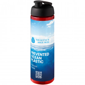 H2O Active® Eco Vibe 850 ml drinkfles met klapdeksel-Rood, zwart