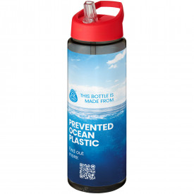 H2O Active® Eco Vibe 850 ml drinkfles met tuitdeksel -Charcoal, rood