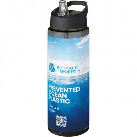 H2O Active® Eco Vibe 850 ml drinkfles met tuitdeksel -Charcoal, zwart