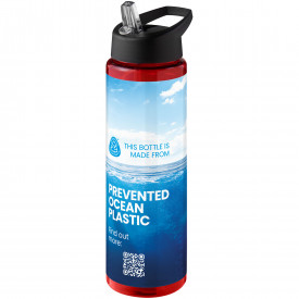 H2O Active® Eco Vibe 850 ml drinkfles met tuitdeksel -Rood, zwart