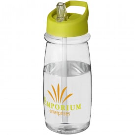 H2O Pulse 600 ml sportfles met tuitdeksel-Transparant,lime