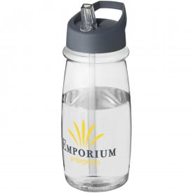 H2O Pulse 600 ml sportfles met tuitdeksel-Transparant,storm grey