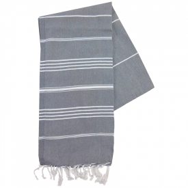 Hamam handdoek-Antraciet / wit