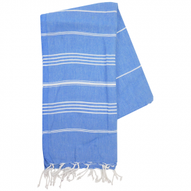 Hamam handdoek-Blauw / wit