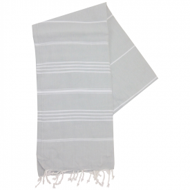 Hamam handdoek-Lichtgrijs / wit