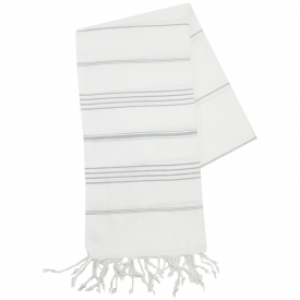 Hamam handdoek-Wit / grijs