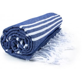 Hamamdoek 100 x 180 cm-Navy/wit