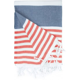 Hamamdoek marine-Navy/rood