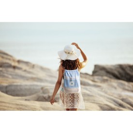 Hammam handdoek trekkoord tas set-Turkoois