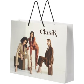 Papieren tas 170 g/m² - A3 liggend - wit - all over bedrukt - kunstof koord